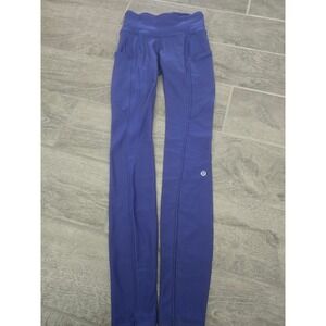 Lululemon Fast and Free High Rise Fleece Tight Pocket Leggings‎ Size 2 Blue